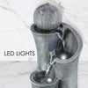 Water Feature Indoor Outdoor LED Fountain Waterfall Garden Decor (Ball on Top)
