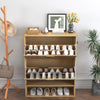 Narrow Shoe Cabinet Storage with Side Hooks 2 Flip Drawer Freestanding Organizer