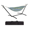 Double Hammock with Steel Stand, 350 lb Capacity, Portable In/Outdoor Carry Bag