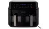 Cookworks 9L Dual Air Fryer Black Smart Finish 2 Basket 2600W Digital