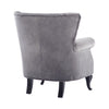 Chesterfield Accent Chair Wingback Armchair with Wood Frame for Living Room Grey