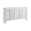 Extending Radiator Cover Adjustable White Wooden MDF Wall Cabinet Slatted Grill