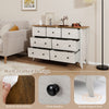 Freestanding Dresser Chest of Drawers 7-Drawer Cabinet w/4 Big Drawers-Grey