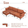 Modular L-Shaped 3-Seater Sofa Couch Set Upholstered Convertible Chaise Lounge