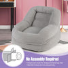 Boneless Floor Single Sofa Chair w/Soft Stripe Corduroy Cover-Grey