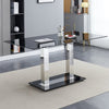 Jet Large Black Glass Dining Table With Chrome Supports