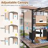 305 x 242 cm Retractable Pergola Large Garden Pergola with Sun Shade Beige