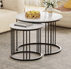 Round Coffee Tables, Set of 2 End Table, Nesting Side Circle, Black