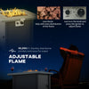Square Propane Fire Pit Table 40000 BTU Gas Firepit w/ Lava Rocks and Lid