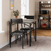 3-Piece Dining Table Set for 2 Compact Kitchen Table & Chairs Space Saving Squar