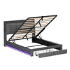 Ottoman Storage Bed Frame with Hydraulic and Drawers 5 ft King Upholstered Bed