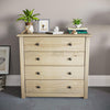 5 Drawer Chest of Drawers Narrow Solid Pine Wood Waxed Storage Bedroom Furniture