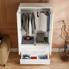 High Gloss 3 Door 2 Drawers Wardrobe With Shelves Storage Bedroom Furniture