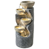 Garden Water Feature, Outdoor Water Fountain with LED Lights and Pump