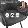 2x Grey Swivel Dining Chairs Faux Leather Padded Seat Dining Room Chair Modern