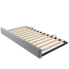 3ft Single Velvet Daybed with Trundle Bed, Upholstered Sofa Bed 90x190cm Grey