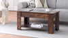 Brown Coffee Table with Lift Top Storage Shelf Wood Modern Living room