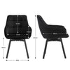 2 Pcs Swivel Velvet Dining Chair Restaurant Dining Room Furniture Modern Black