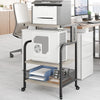 3 Tier Printer Stand,Printer Cart w/Storage Baskets Rolling Printer Table Office