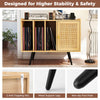 Boho Record Storage Table Record Player Stand w/ Charging Station