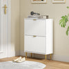 Slim Shoe Storage Cabinet with 2 Flip Drawers for Hallway, White