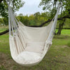 Deluxe Hanging Rope Chair Porch Swing Yard Garden Patio Hammock Cotton Outdoor