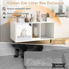 Cat Litter Box Enclosure Large Hidden Cat Washroom w/ Storage-White