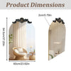 60x90cm Arched Wall Mirror Vintage Wood Bathroom HD Vanity Mirror Over Fireplace