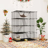 4 Tier Cube Cat Cage 143 CM Large Cat Enclosure w/Comfy Hammock-Black