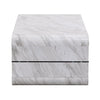 Xono High Gloss Coffee Table With Shelf In Magnesia Marble Effect