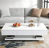 High Gloss LED Coffee Table With Storage Wooden 2 Drawer Living Room Furniture