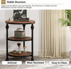 Round Side Table with Charging Station 3-Tiers Wooden Sofa Table Bedside Table