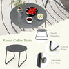3 Piece Outdoor Patio Metal Chair & Coffee Table Set Bistro Set