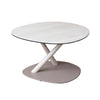 Side Table Ceramic Glass Top Crisscross Metal Frame Bedside End Table Furniture