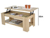 Wooden Coffee Table Lift Top Up With Storage Shelf Living Room Furniture Oak