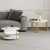 Set of 2 Nesting Coffee Tables Round Stacking Sofa Side Tables for Living Room