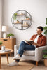 Metal Wire Wall Shelf Home Decor Storage Floating Round Multi-Section Shelf