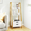 Home Office Versatile Bookcase Ladder Bookshelf-White