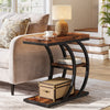 Industrial C-Space End Table, 3-Tier Narrow Small Side Table for Small Spaces