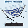 2-Person Outdoor Hammock w/ Stand,450 Lbs,Portable Hammock w/Carry Bag,11 Colors