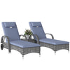 Rattan Sun Lounger Set Wicker Recliner Bed Side Table Garden Furniture Cushion