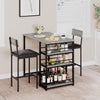 Dining Table Set for 2, Small Kitchen Table with 2 Upholstered Chairs Storage