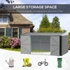 Large 14x8ft Metal Garden Storage Shed Lockable Door Grey Tool Storage Box