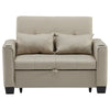 2 SEATER SOFA FABRIC LOVESEAT SOFA CONVERTIBLE PULL OUT SOFA BED GUEST BED BEIGE
