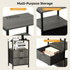 Modern 2 Drawers Bedside Table with Power Supply Nightstand Bedroom Furniture UK