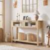 Entryway Console Table w/ 2 Glass Drawer Storage 2 Tier Sofa Table Living Room