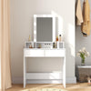 Dressing Table Makeup Vanity Set Desk with 9 Bulbs Mirror 2 Drawer Stool Dvaptti