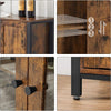 Stylish Sideboard with Adjustable Shelves, Rustic Brown and Ink Black Finish