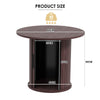 40CM/60CM Coffee Table Round Wood Side Table Sets With Hidden Storage Walnut