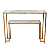 2 Tier Sintered Stone Console Table w/ Gold Frame Hallway Living Room Furniture